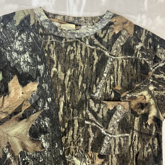 VTG Jerzees Camo Shirt Mens Medium Mossy Oak Hunting Outdoor Utility Pocket Y2K - Picture 2 of 8